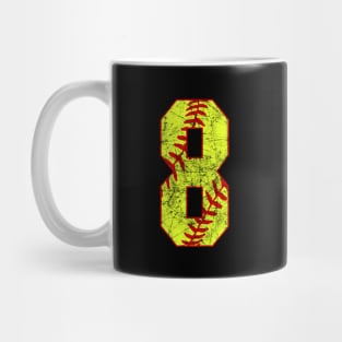 Fastpitch Softball Number 8 #8 Softball Shirt Jersey Uniform Favorite Player Biggest Fan Mug